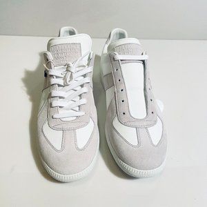 MAISON MARGIELA MENS SNEAKERS, WHITE, LEATHER/SUEDE ***BRAND NEW***